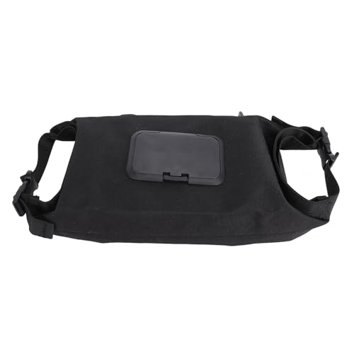 Issue Holder Wet Tissue Box, Large Capacity Canvas Travel Camping Wipes Dispenser Pull Out Typeportable Camping Wet Wipe Pouch for Office Car Home (Black)