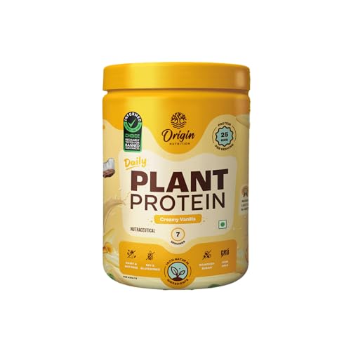 Origin Nutrition 100% Natural Plant Based Protein Powder, Ranked Best Vegan Protein By Independent Scientific Research, Easy to Digest Vanilla Flavour with 25g per serve Plant Based Protein, Gluten Free, Dairy Free, No Added Sugar, Soy Free, Non - GMO,7 Servings, 278g