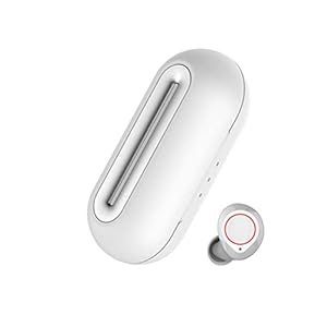 Echte draadloze oordopjes, Bluetooth-hoofdtelefoon, aanraakbediening met draadloze oplaadcase, IPX7 Waterdicht, Bluetooth 5.0, voor sport,Wit