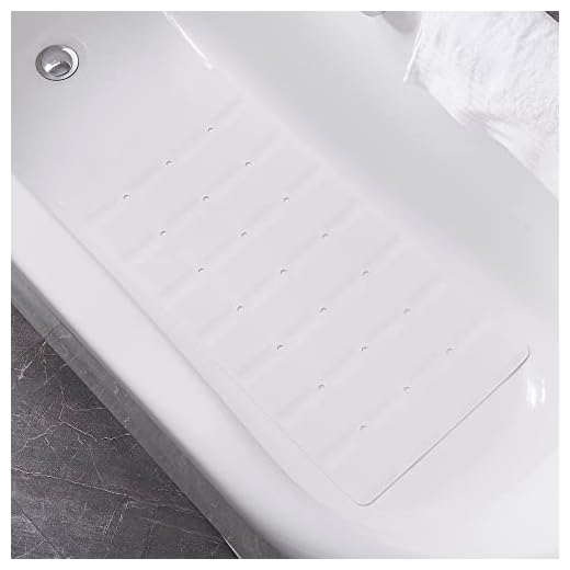 Webos Foldable Non Slip Silicon Bath Mat Bathtub mat no Suction Cups for Textured Tub and Reglazed Tub (Foldable-White, 28-inch x 14-inch)