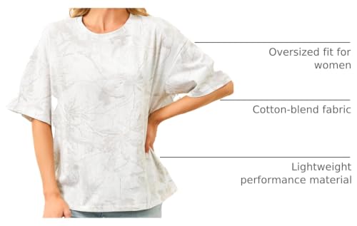 Image of MSBESYOR Camo Shirt for Women Maple Leaf Print Short Sleeve Crewneck T-Shirts Summer Oversized Tee Shirts Streetwear