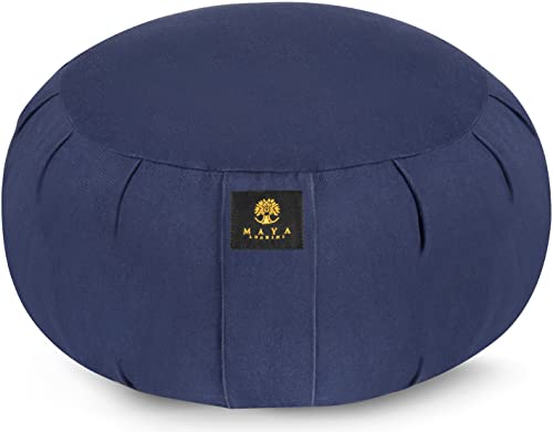 Maya Lumbini Luxury Crescent Meditation Cushion [4 Colors] - Comfy Kapok Filling - Designed To Prevent & Relieve Back Pain - Certified Organic & Bug Proof #TOP11