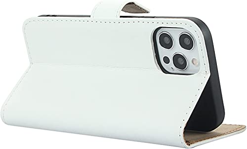 Étui portefeuille iPhone 13 Pro Max blanc avec béquille intégrée