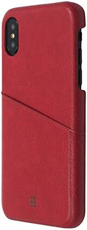 OCCA BLOCCS4002-WR iPhone Xs Case Cover, Vintage Antique, Back Pocket, Card Storage, Autumn Wine red