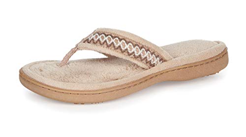 isotoner Women’s Paulette Thong Slippers (Sandtrap, 7.5-8)