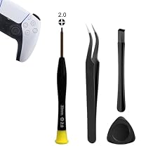 Cleaning Repair Tool Kit for PS5, PS4, PS3, PS2, PS1 Playstation Controller with Paddles, Crossed Screwdriver PH00+2.0 with Tweezer, Plastic Safe Pry Bar, Triangle Paddle, Part AccessoriesPS-4pc