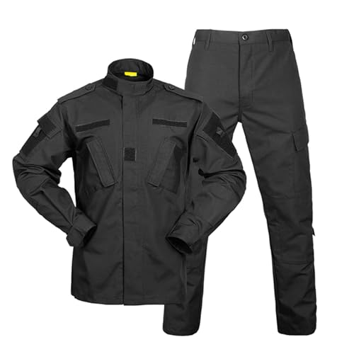 ULIJTH Uniforme de camuflaje con múltiples bolsillos, transpirable, de secado rápido, mezcla de algodón, ropa de entrenamiento para senderismo, camping, senderismo, uniforme de campo con múltiples