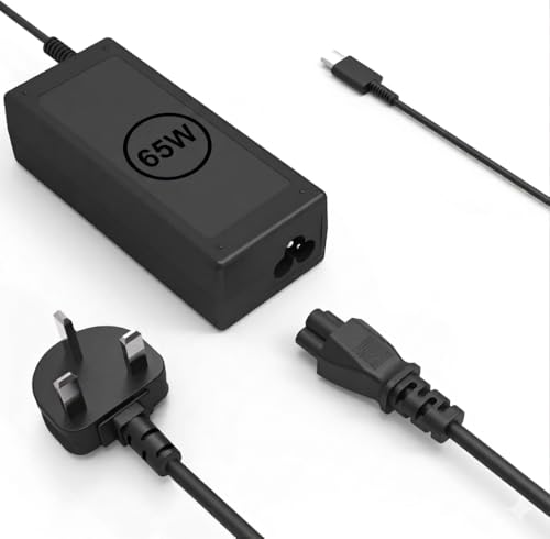 Image of 65W USB-C Fast Laptop Charger Power Adapter Compatible with MacBook, Universal Type-C Laptop Power Supply for TYP-C Notebooks with 6ft cable (Black USB-C (65W))