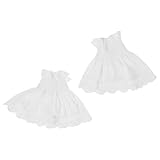 LIOOBO Puños de Encaje Blanco Volantes Plisados, Mangas Postizas Lolita Bordadas, Guantes Cortos para Mujer, Accesorio Bohemio para Fiestas y Uso Diario, Par Único