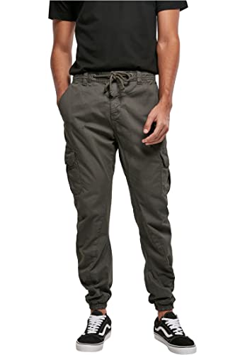 Urban Classics Treillis élastiqué Homme Pantalon Cargo Anthracite L 100% Coton Regular