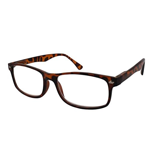 TBOC Lunettes de Lecture - Dioptrie +3.00 Monture Marron Écaille Femme Homme Unisexe Loupes de Vue de Repos de Près Ordinateur Travail Branches Charnières à Ressort