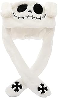 Halloween Hat Plush Pumpkin Hat with Light, Glowing Ear Moving Jumping Hat for Adults, Kids, Girls, Party, Funny Plush Hat