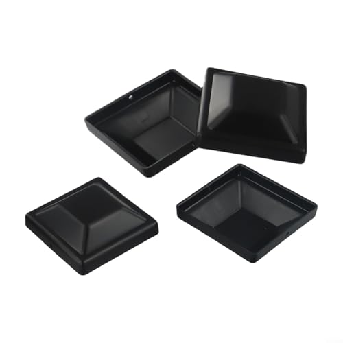 JoyousMall Black Plastic Cap Covers for Wooden Fence Posts, Perfectly Fits Standard 4x4 Sizes, Pack of 4
