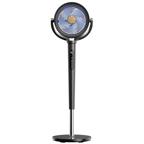 Image of Uthfy Whole Room Air Circulator Pedestal Fan, 120 Vertical & Horizontal Oscillation, 38-46 inch Adjustable Height Quiet Standing Fan,16 Speeds, 4 Modes, Quiet DC Motor, 12H Timer, Black