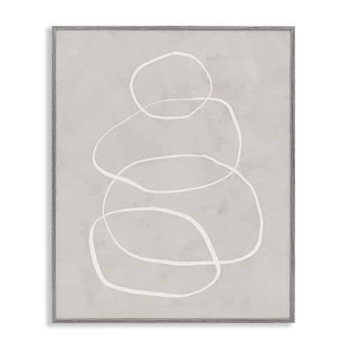 Stupell Industries Rock Balance Line Drawing Vintage Background, Design by Nina Blue, Tan, 24 x 30