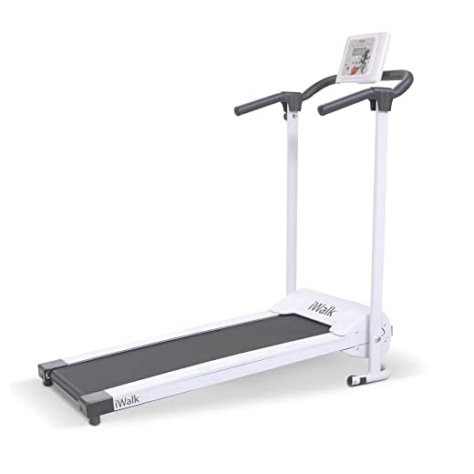 Mediashop iWalk loopband wit incl. boardcomputer hometrainer | training van het hele lichaam | inklapbaar in hoogte verstelbaar met wielen | Het origineel van de tv