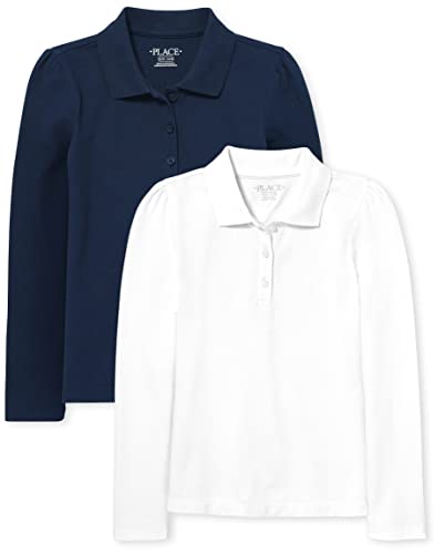 Image of The Children's Place Girls' Long Sleeve Pique Polo 2 Pack