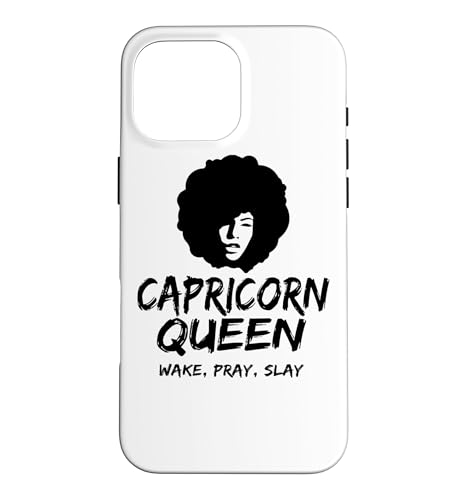 Capricorn Zodiac Gift Queen Wake Pray Slay For Black Women �X�}�z�P�[�X iPhone 16 Pro Max �p