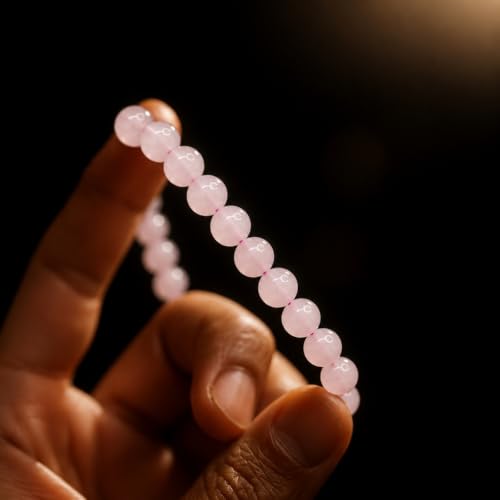Image of VAMA Siddh Rose Quartz Love Attraction Bracelet | Certificate of Authenticity | Beautifully Crafted with Healing Crystals | Rose Quartz Astrology Bracelet for Women and Men