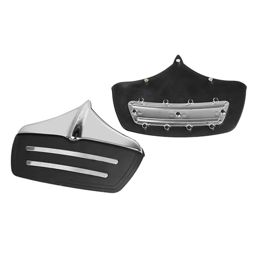 Image of Rear Wheel Mud Flaps Fender Guards Accents ABS Plastic Trim for Harley Tri-Glide Ultra Classics FLHTCUTG 2011-2023 and FLHXXX Street Glide Trikes 2011, Chrome+Black