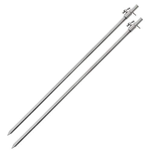 DNA 2, 4 or 6x 50-90cm Extendable Stainless Steel Adjustable Lightweight Carp Coarse Fishing Bank Sticks Rests (2x Bank Sticks)