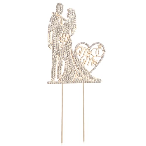 Elegant Wedding Cake Topper with Rhinestones Heart-shaped Decorative Cake Decor for Engagements Anniversaries and Parties Craftsmanship for Beautiful Celebrations