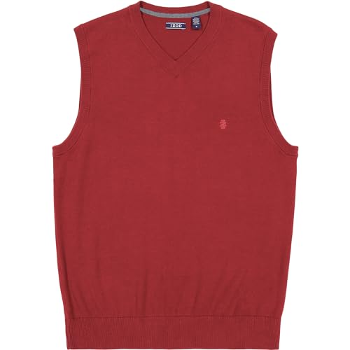 Image of Izod Men's Big and Tall Premium Essentials Solid V-Neck 12 Gauge Vest Pullover