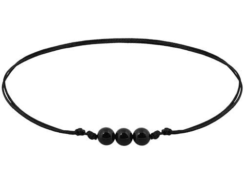 Sacina Agate Black Bead Choker, Black Choker for Women, Boho Necklace, Hippie Necklace, Gothic Choker, Christmas Jewelry Gift for Women