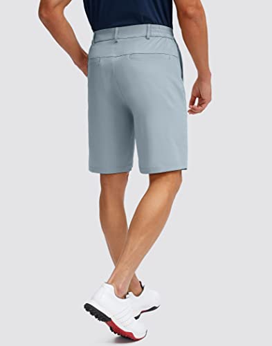 G Gradual Men's Golf Shorts With 5 Pockets 9" Light Weight Stretch Quick Dry Casual Dress Work Shorts For Men(Light Grey,L) #TOP1