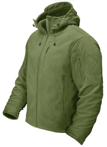 Image of CRYSULLY Men's Tactical Hoodies Jacket Warm Winter Fleece Jacket