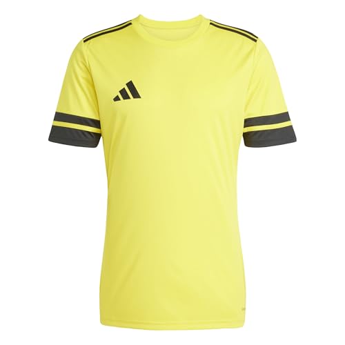 adidas Uomo Squadra25 Jersey Short Sleeve Shirt, Team Yellow/Black, XS