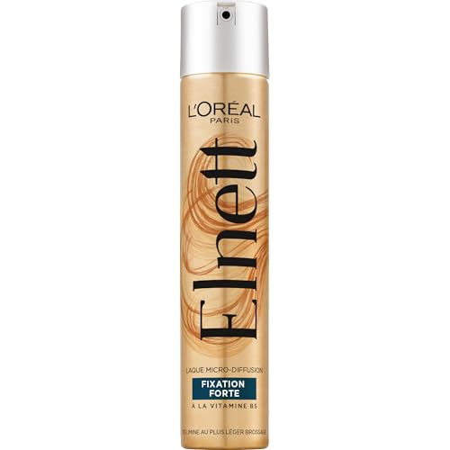L'Oréal Paris - Laque Fixation Forte - Tenue Longue Durée 48H Indétectable - Maintien Souple Sans Résidus - Nouvelle Formule - Enrichi en Vitamine B5 -...