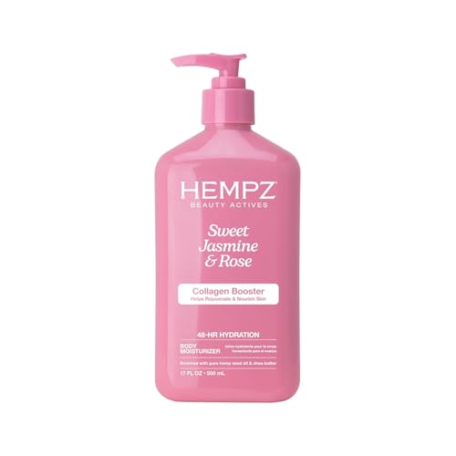Image of Hempz Sweet Jasmine & Rose Herbal Body Moisturizer for Women,17 Fl. oz. - Moisturizing Lotion with 100% Pure Hemp Seed Oil,Collagen,Shea Butter - Hydrating Vegan Lotion for Dry Skin,(Pack of 2)