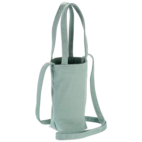 BCIOUS Bolsa de lona para botella de agua, portátil, con aislamiento, con correa, bolsa portátil para botellas de agua