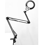 KIRKAS 10X Magnifying Glass with Light and Stand,...