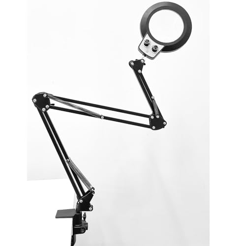 KIRKAS 10X Magnifying Glass with Light and Stand,...