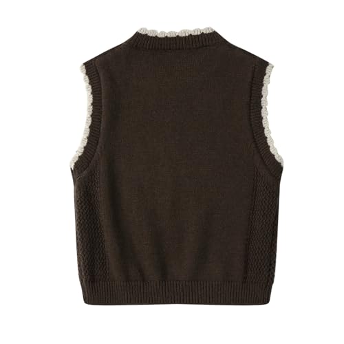 Mud Kingdom Girls Knit Sweater Vest Sleeveless Floral Embroidery Knitted Crewneck Top2
