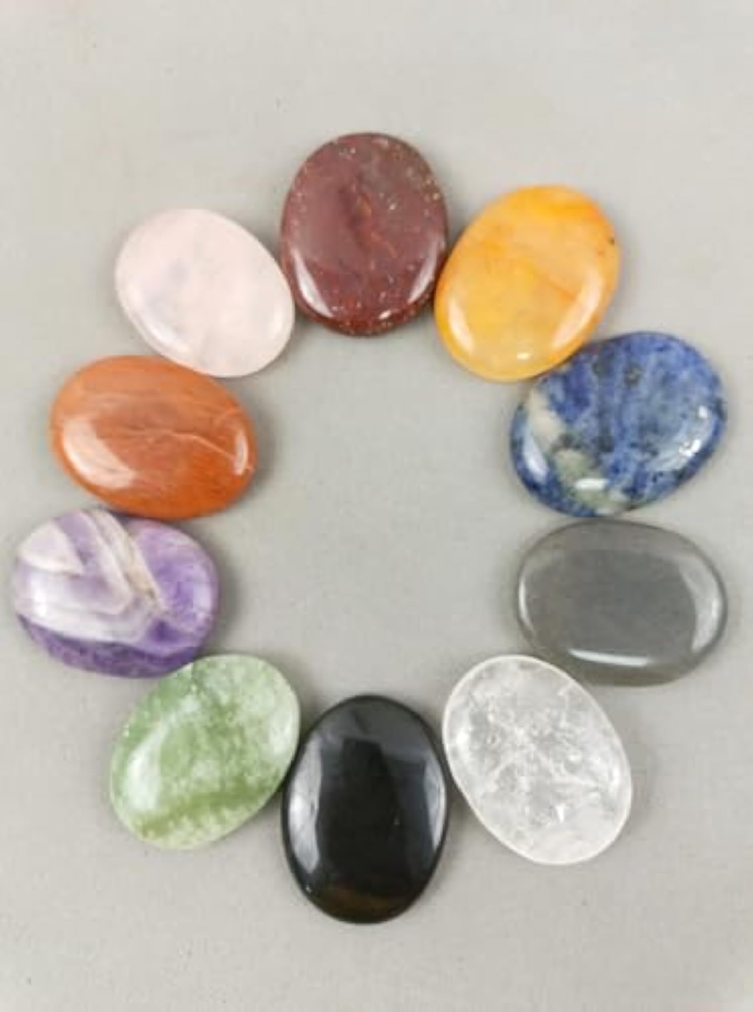 10 Chakra Gemstone Oval Stone Set