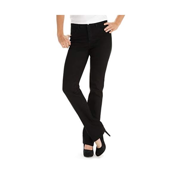 LEE-Womens-Tall-Instantly-Slims-Classic-Relaxed-Fit-Monroe-Straight-Leg-Jean LEE Women's Tall Instantly Slims Classic Relaxed Fit Monroe Straight Leg Jean, Black, 10 Tall