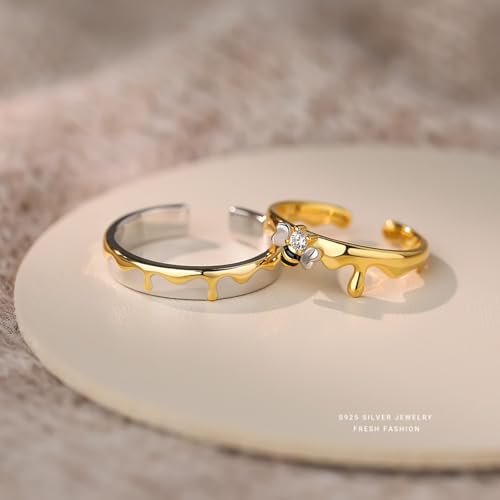 Bague couple argent 925 alliance mariage originale or