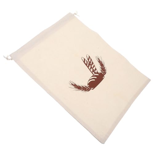VICASKY Sacchetto Per Pane e Sacchetti Riutilizzabili Per Alimenti in Cotone e Lino Coulisse 40x30 Cm, Sacchetto Porta Pane Per Panetteria e Uso Domestico, Borsa Da Forno Per Grissini Motivo Grano