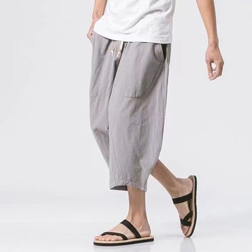 Pantalón Capri Baggy de Lino para Hombre con Bolsillos miniatura 4