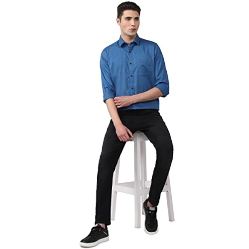 Image of Van Heusen Solid Casual Shirt for Men| Premium Cotton| Full Sleeves| Regular Fit |Breathable Fabric |