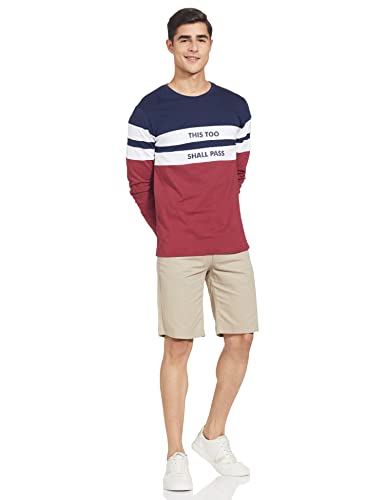 Image of Max Men Typographic Print Regular Fit Crew Neck T-Shirt