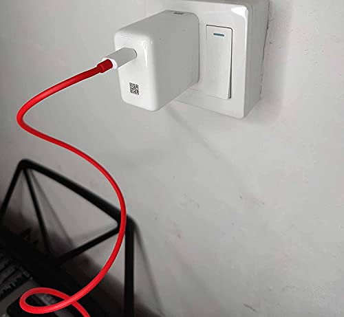 Image of One Plus Warp Dash SUPERVOOC 65w Charger with USB to C Cable Compatible with One Plus 10T, 10R, 10pro, 9 pro, 9RT, 9, 8, 8t