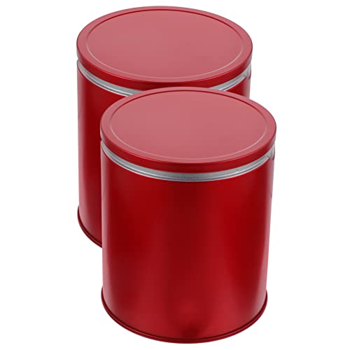 Cabilock 2 Piezas Caja de Mantener Almacenamiento de té Suelto Vintage Bote Antiguo Recipiente de Almacenamiento multifunción Botes de té domésticos hojalata Rojo