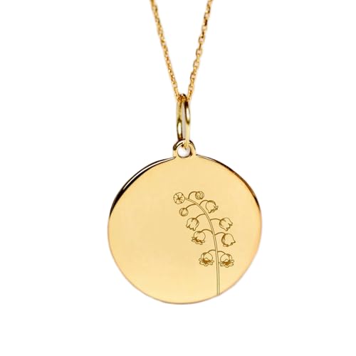 Colgante Elegante flor nacimiento mayo lirio de los valles de plata ley 925 con baño de oro