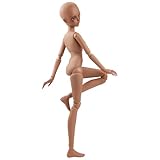 Proudoll 1/3 BJD Doll Body - Hand-Painted Red Eyed Witch Tan Skin Tone with 20 Moveable Joints, Changeable Red Glass Eyes for BJD Collectors