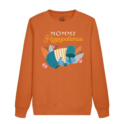 Sweatshirt enfant maman hippopotame pull illustration haut de gamme
