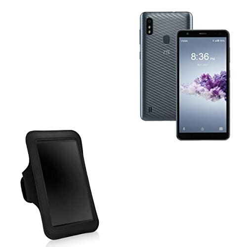 BoxWave Case Compatible with ZTE Blade A3 Prime - Sports Armband, Adjustable Armband for Workout and Running for ZTE Blade A3 Prime - Jet Black